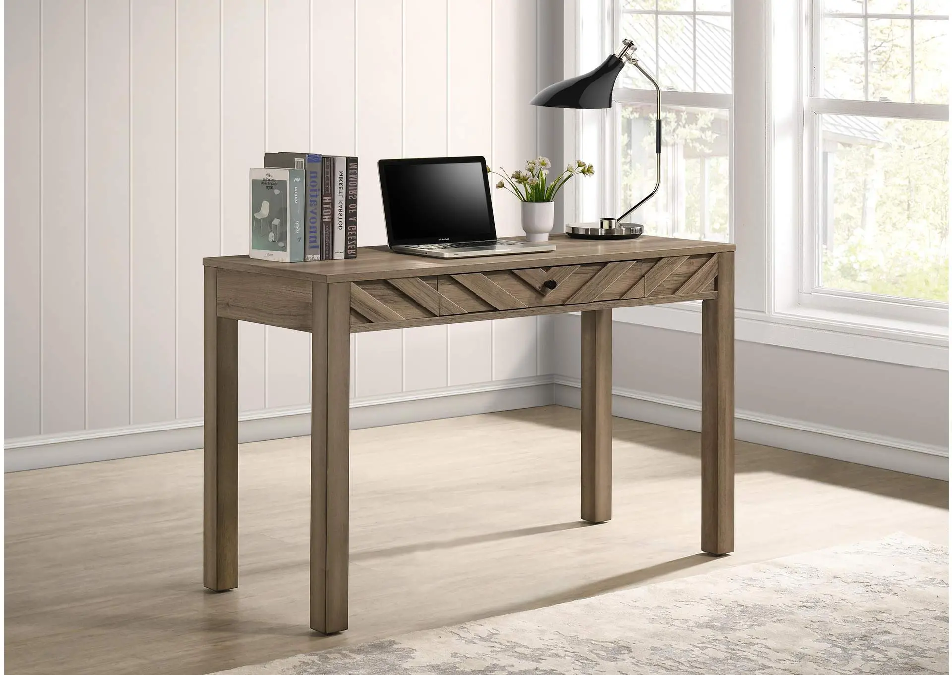 VALOR WRITING DESK-LIGHT - BROWN